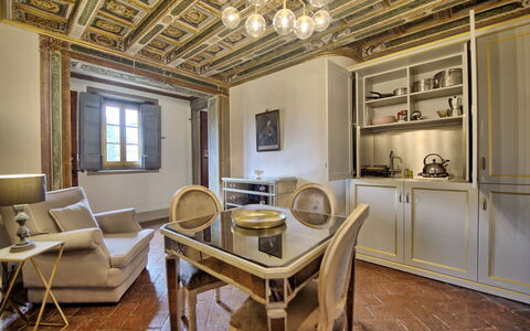 Logement Cappella: Cuisine, Salle à manger, Salon