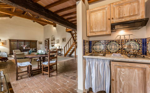 Logement Teatro: Cuisine, Salle à manger, Salon