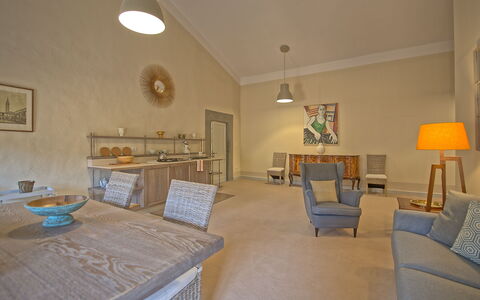 Logement Montegufoni 27: Cuisine, Salle à manger, Salon