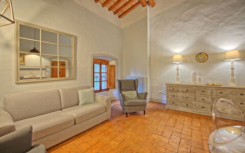 Logement Montegufoni 17: Cuisine, Salle à manger, Salon