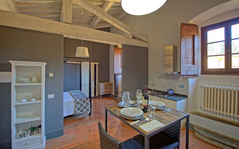 Logement Montegufoni 22: chambre à coucher, Cuisine, Salle à manger