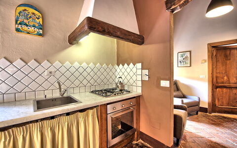 Logement Montegufoni 19b: Cuisine, Salle à manger, Salon