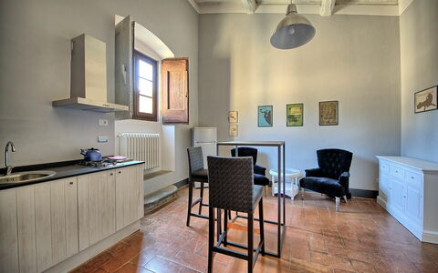 Logement Montegufoni 22: Cuisine, Salle à manger, Salon