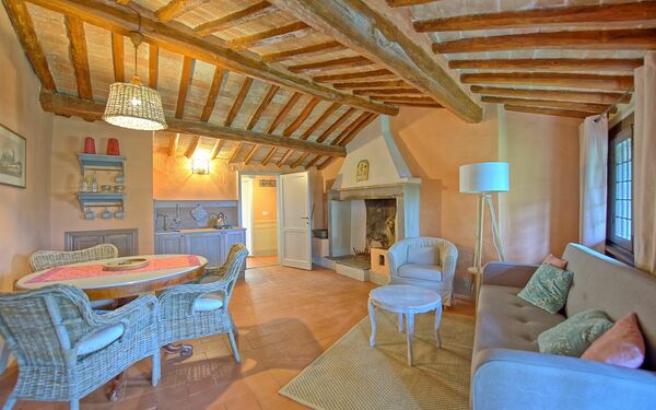 Logement Montegufoni 11: Cuisine, Salle à manger, Salon