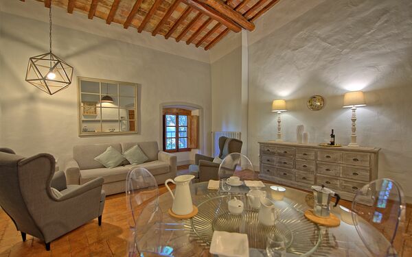 Logement Montegufoni 17: Cuisine, Salle à manger, Salon