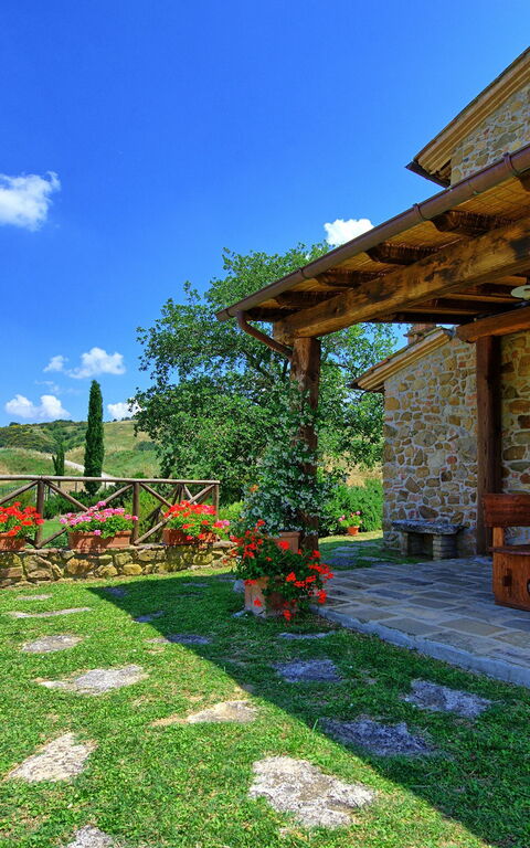 Castelmuzio: Balcon / Terrasse / Patio, Extérieur, Jardin