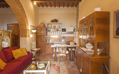 Logement Santo Agostino Ortensia: Cuisine, Salle à manger, Salon
