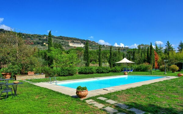 Villa Elisa: bassin, Jardin