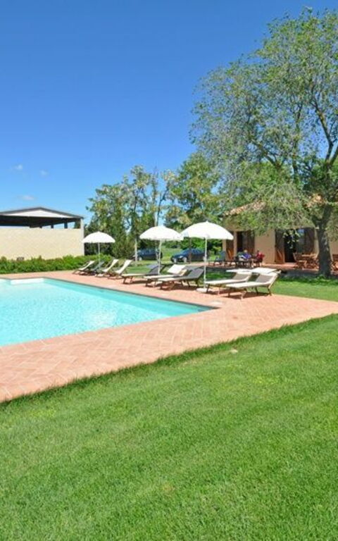 Pienza: bassin, Jardin