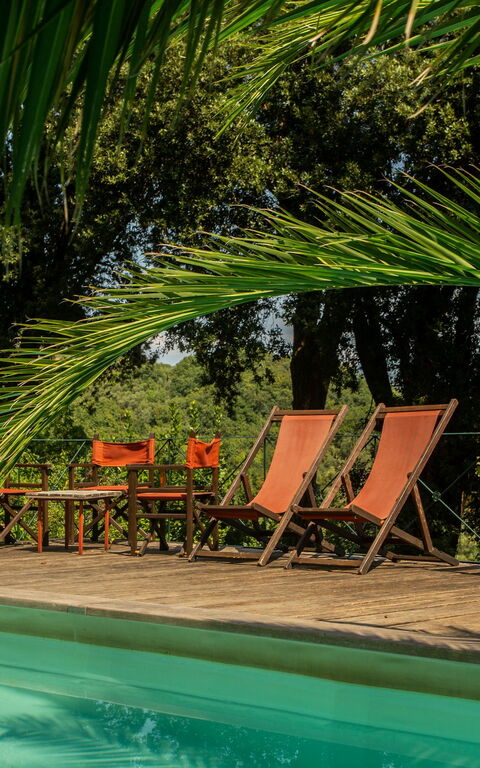 Villa Pedone: bassin, Extérieur