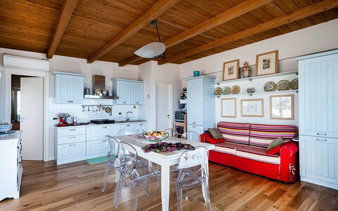 Logement Onda: Cuisine, Salle à manger, Salon