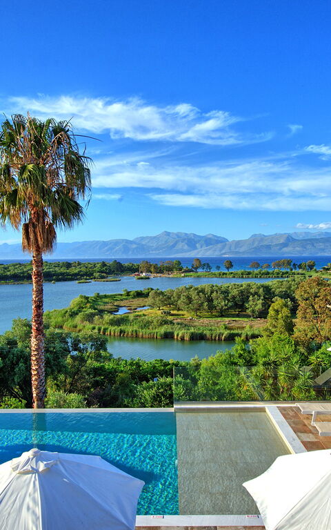 Villa Corfu Panorama: bassin, Extérieur, Vues