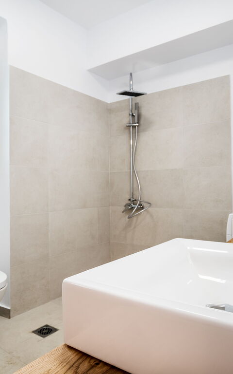 Villa Arete: chambre à coucher, Salle de bain