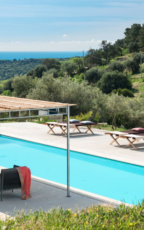 Villa Contra: bassin, Extérieur