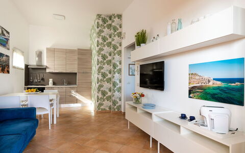 Logement Euthalia: Cuisine, Salle à manger, Salon