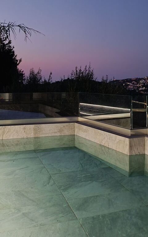 Villa Eftychia: bassin, Été, Extérieur