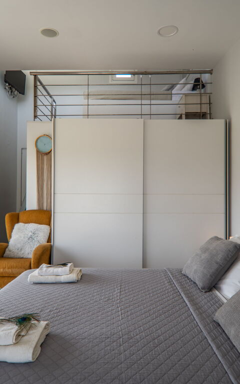 Villa Eftychia: chambre à coucher