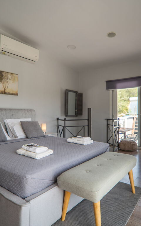 Villa Eftychia: chambre à coucher