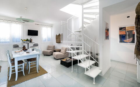 Logement Delfino: Cuisine, Salle à manger, Salon