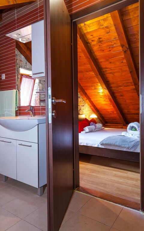 Villa Azurit: chambre à coucher, Salle de bain