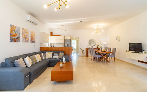 Logement Christianna Apartments 1: Cuisine, Salle à manger, Salon