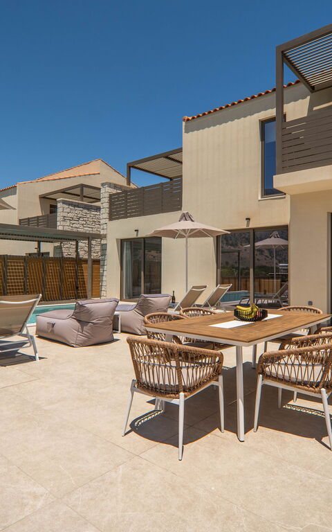 Villa Zen Chrysi: Balcon / Terrasse / Patio, bassin, Extérieur, Extérieurs