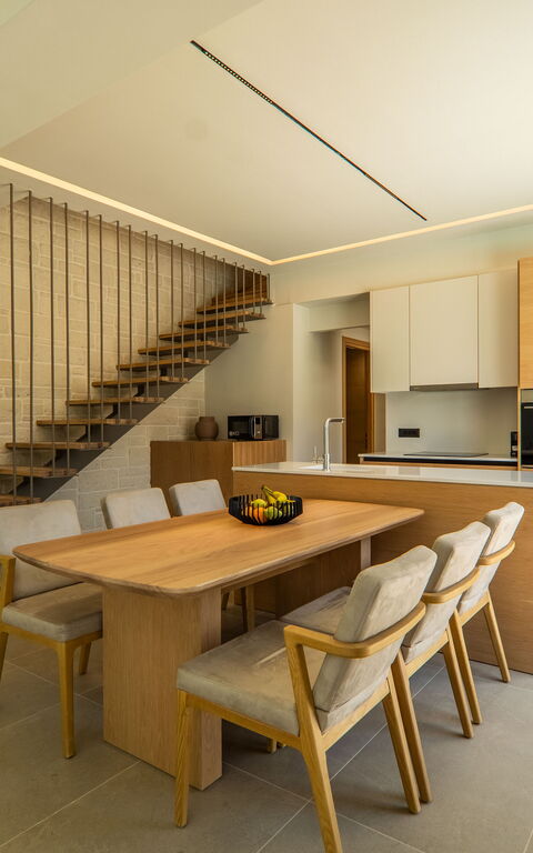 Villa Zen Chrysi: Cuisine, Salle à manger, Salon