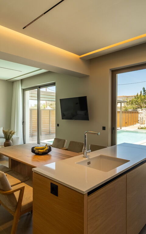 Villa Zen Hephaistos: Salle à manger, Salon