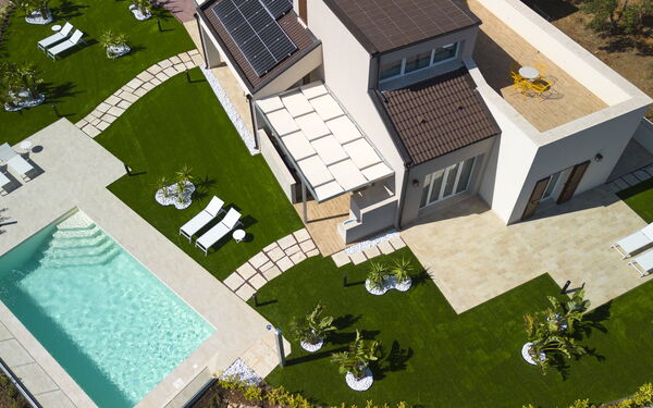 Villa Aversa: Balcon / Terrasse / Patio, bassin, Extérieur, Extérieurs, Jardin