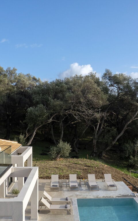 Villa Elais: bassin, Extérieur