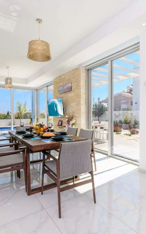 Mylos Lifestyle Seaview Villa #15: Salle à manger, Salon